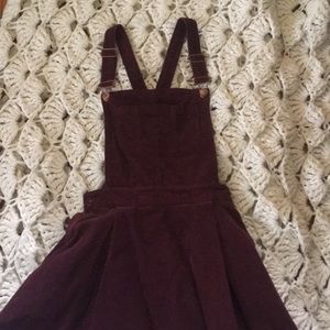 Topshop MOTO burgundy corduroy overalls size 6